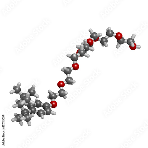 Triton x-100 detergent molecule, illustration photo