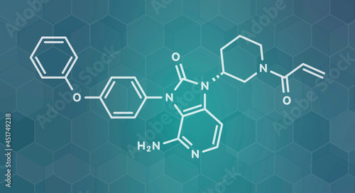 Tolebrutinib multiple sclerosis drug molecule, illustration photo