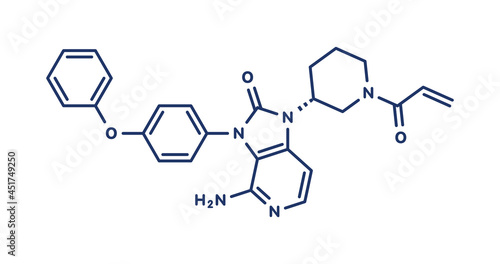 Tolebrutinib multiple sclerosis drug molecule, illustration