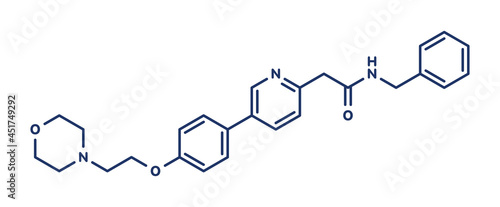 Tirbanibulin actinic keratosis drug molecule, illustration photo