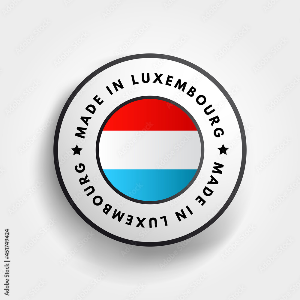 Made in Luxembourg text emblem badge, concept background Made in Luxembourg text emblem badge, concept background