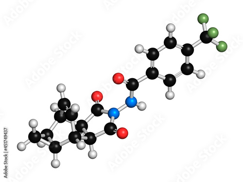 Tecovirimat antiviral drug molecule, illustration photo