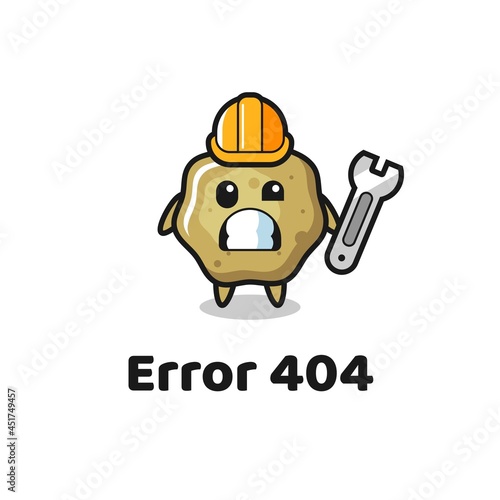 error 404 with the cute loose stools mascot