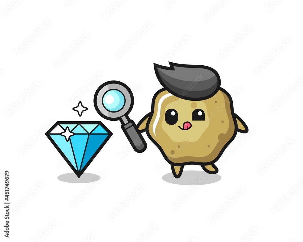 loose stools mascot is checking the authenticity of a diamond loose stools mascot is checking the authenticity of a diamond