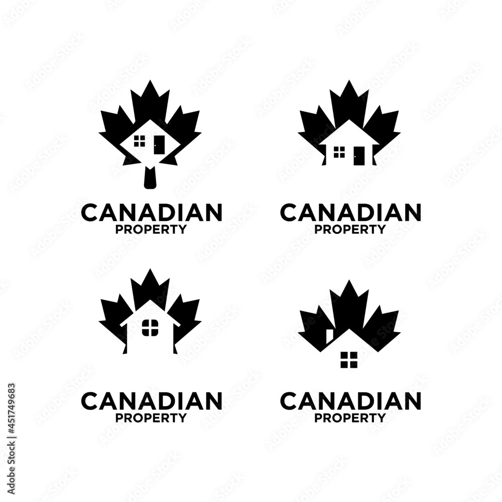 Set Collection Canadian property real estate logo icon design vector Set Collection Canadian property real estate logo icon design vector
