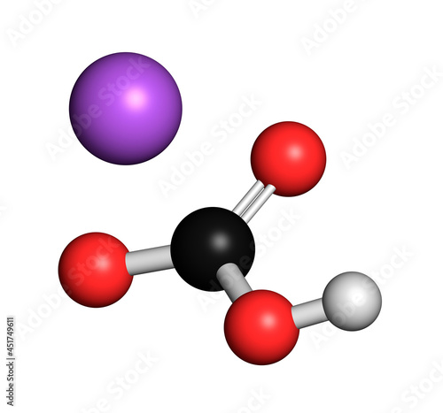 Sodium bicarbonate molecule, illustration photo