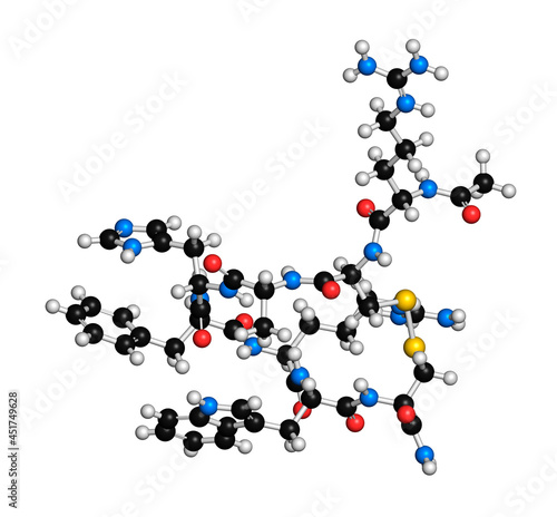 Setmelanotide drug molecule, illustration photo