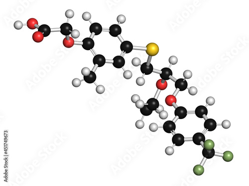 Seladelpar drug molecule, illustration photo