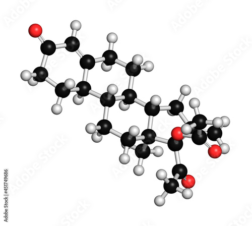 Segesterone acetate drug molecule, illustration photo