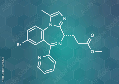 Remimazolam drug molecule, illustration photo