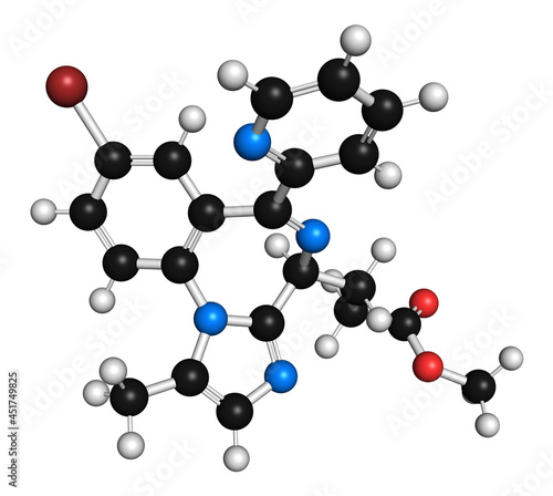 Remimazolam drug molecule, illustration photo