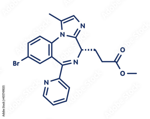 Remimazolam drug molecule, illustration photo