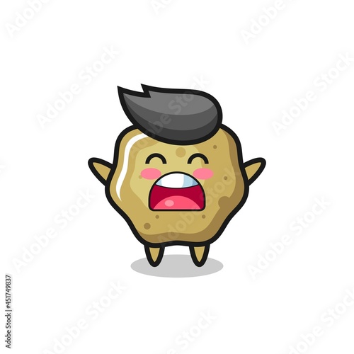 cute loose stools mascot with a yawn expression