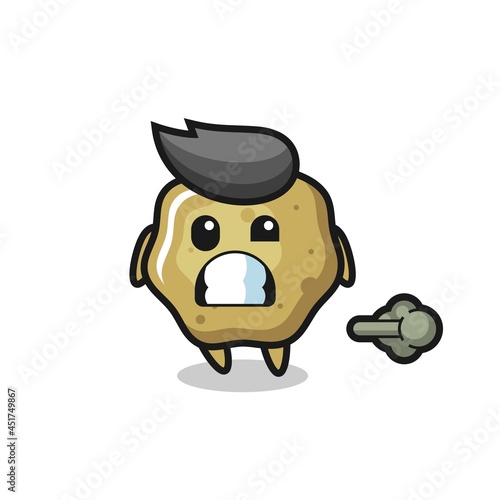 the illustration of the loose stools cartoon doing fart