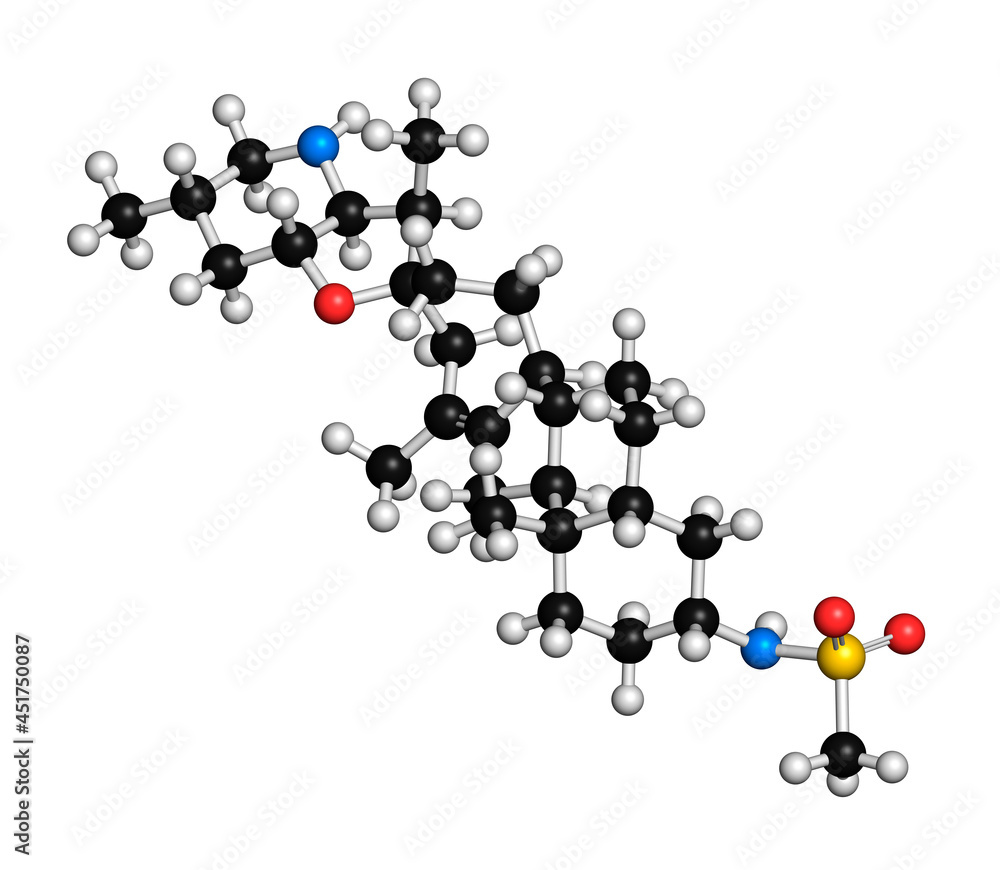 Patidegib drug molecule , illustration Patidegib drug molecule , illustration