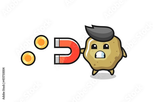 the character of loose stools hold a magnet to catch the gold coins