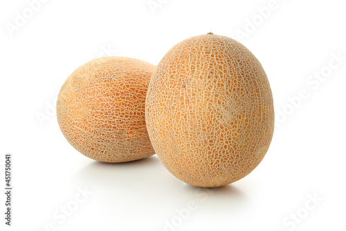 Fresh ripe melons isolated on white background