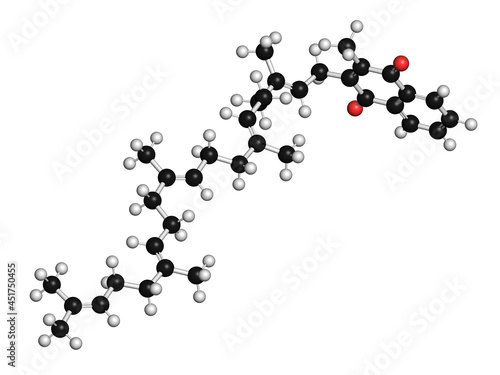 Vitamin K2 molecule, illustration photo