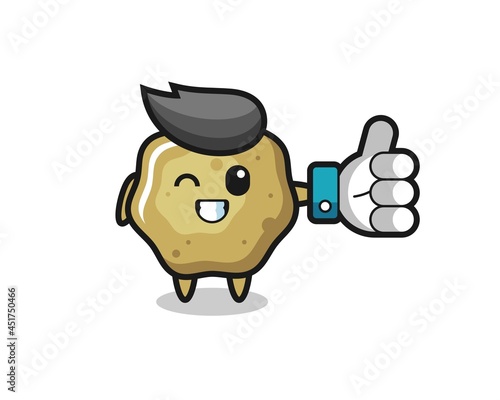 cute loose stools with social media thumbs up symbol