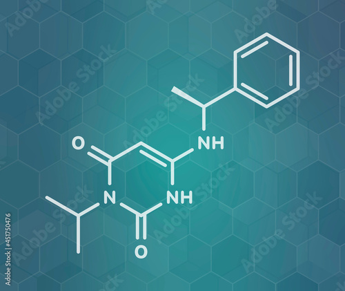 Mavacamten drug molecule, illustration photo