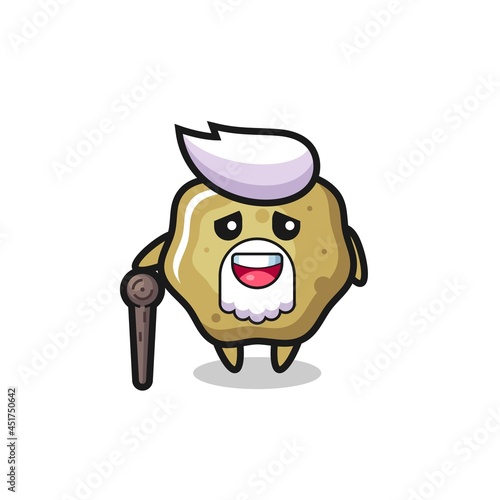 cute loose stools grandpa is holding a stick