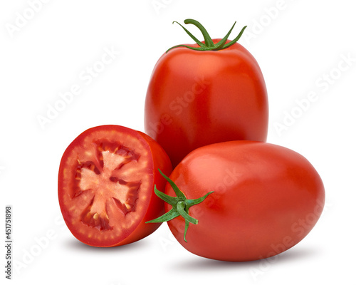 Italian, San Marzano, Plum or Roma Tomatoes isolated on white background  including clipping path © H. Ozmen