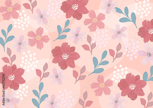 ピンクのお花のベクター背景