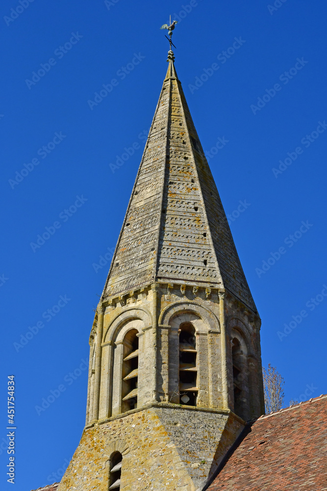 Feucherolles, France - march 3 2021 : Sainte Genevieve church