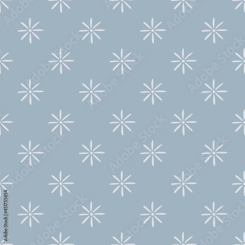 Boho seamless pattern with hand drawn flowers on gray background.