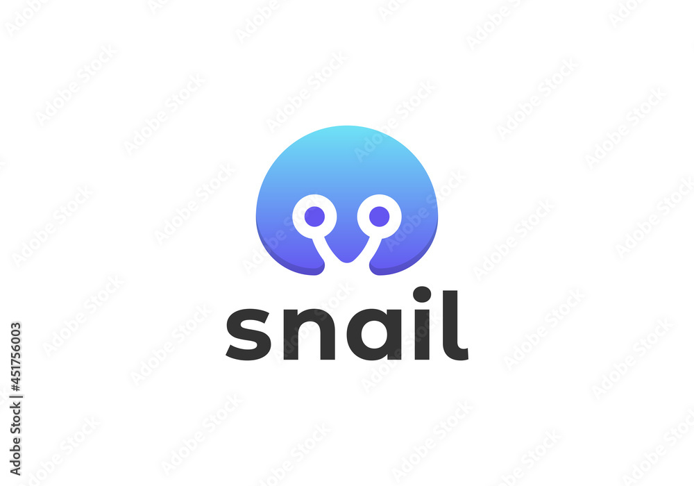 modern abstract colorful snail mascot negative space logo concept for healthy food logo identity. modern abstract colorful snail mascot negative space logo concept for healthy food logo identity.