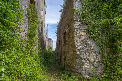 View of Forte Sperone (Sperone Fort) , one of the most important and better preserved structures of the fortifications of Genoa, Italy.