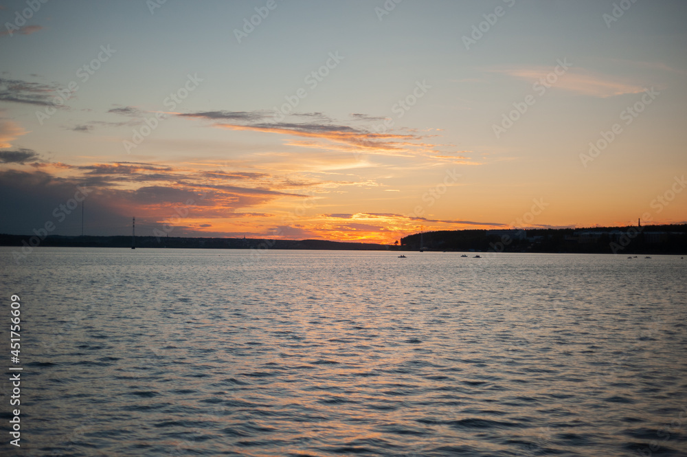 sunset on the Izhevsk lake