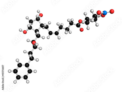 Latanoprostene bunod eye drug molecule, illustration photo