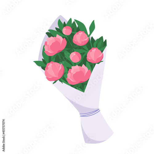 Peonies bouquet. Bouquet of flowers. Vector illustration