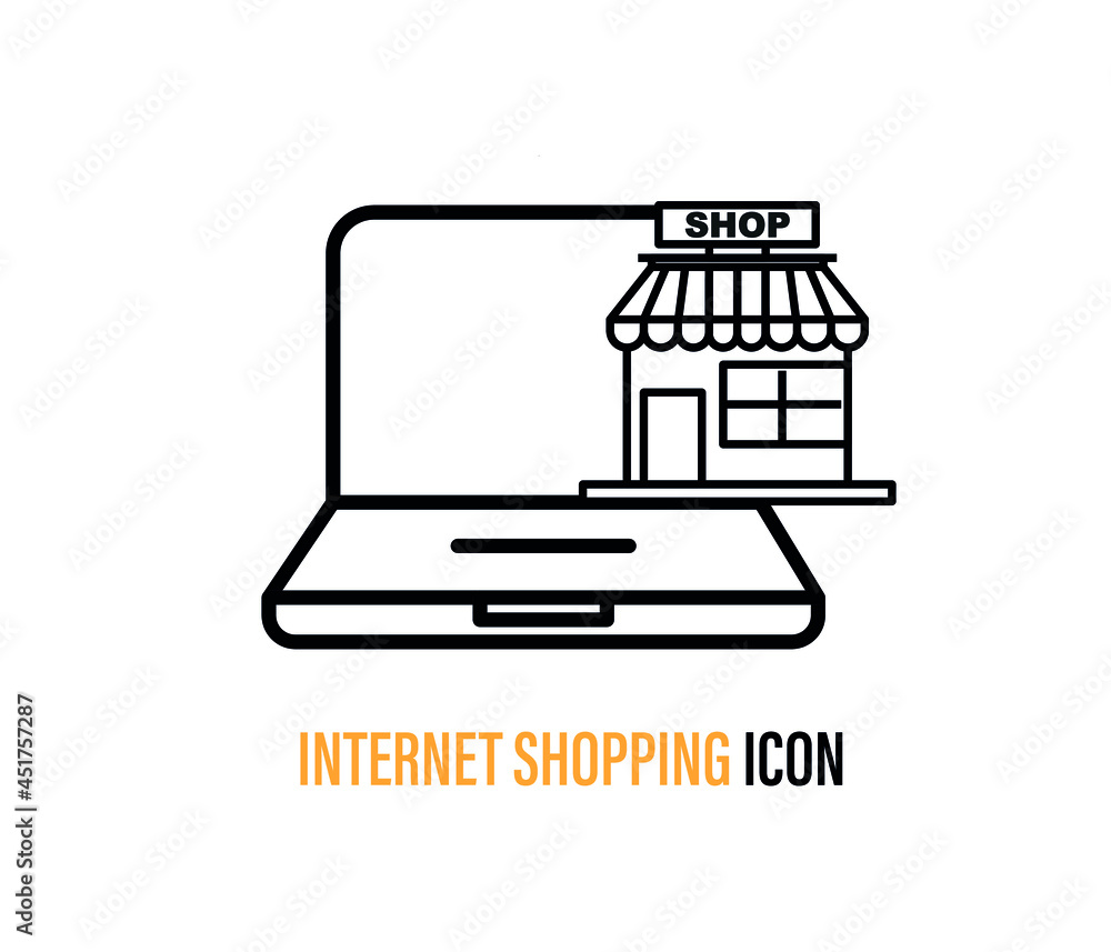 smartphone shopping application icon.  Online shopping concept.