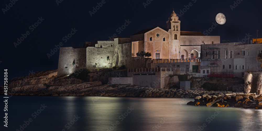 Vieste by night - church and convent of San Francesco