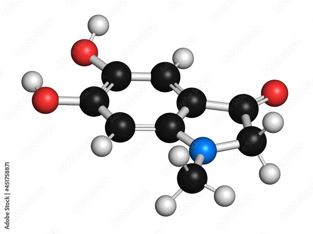 Adrenolutin molecule, illustration Adrenolutin molecule, illustration