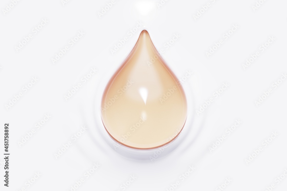 Fototapeta premium Drop of oil on white cream background