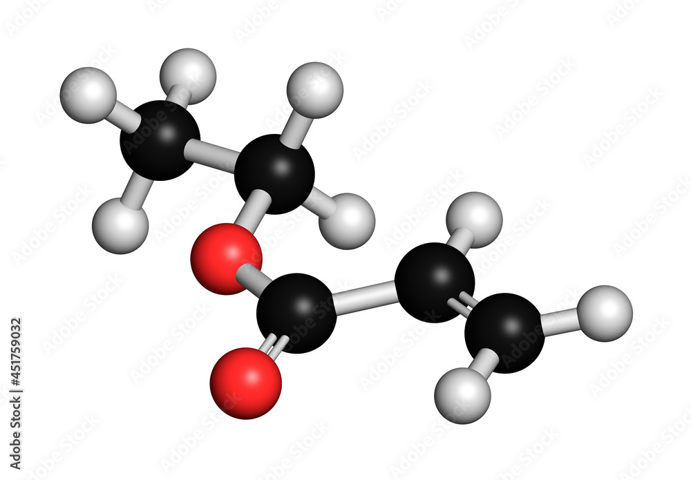 Ethyl acrylate molecule, illustration Ethyl acrylate molecule, illustration
