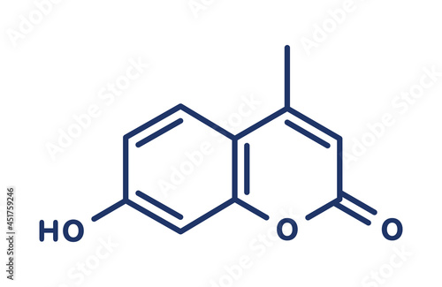 Hymecromone drug molecule, illustration photo