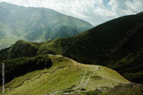  A beautiful landscape photography with Caucasus Mountains in Georgia 