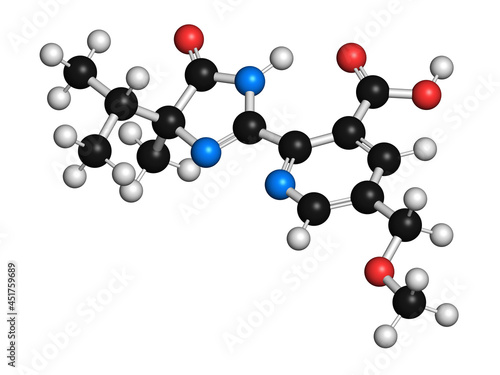 Imazamox herbicide molecule, illustration photo