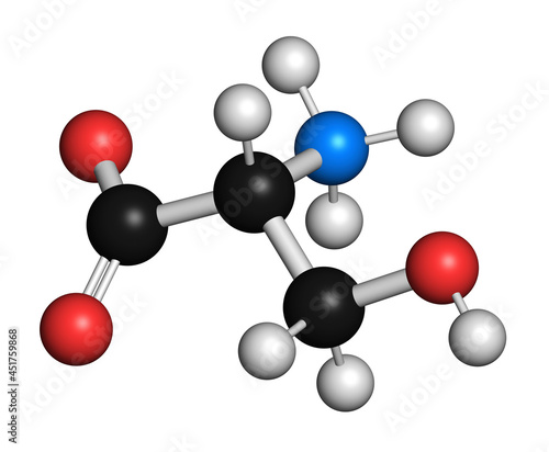 D-serine amino acid molecule, illustration photo