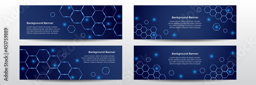 Blue tech web banner for social media, channel cover, website header. Corporate Cover Design Template. Can be adapt to Brochure, Annual Report, Magazine, Poster, Business Presentation, Portfolio