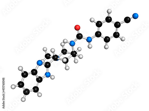 Glasdegib cancer drug molecule, illustration photo
