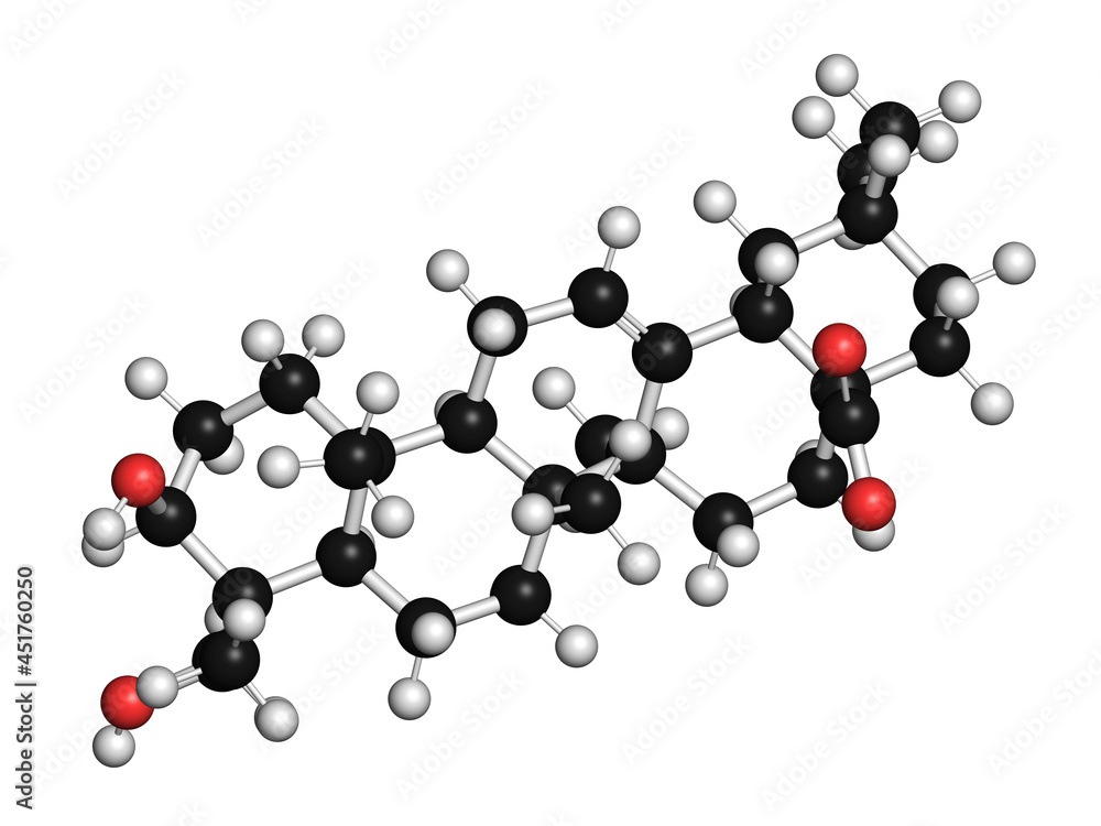 Hederagenin common ivy molecule, illustration Hederagenin common ivy molecule, illustration