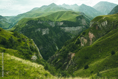  A beautiful landscape photography with Caucasus Mountains in Georgia 