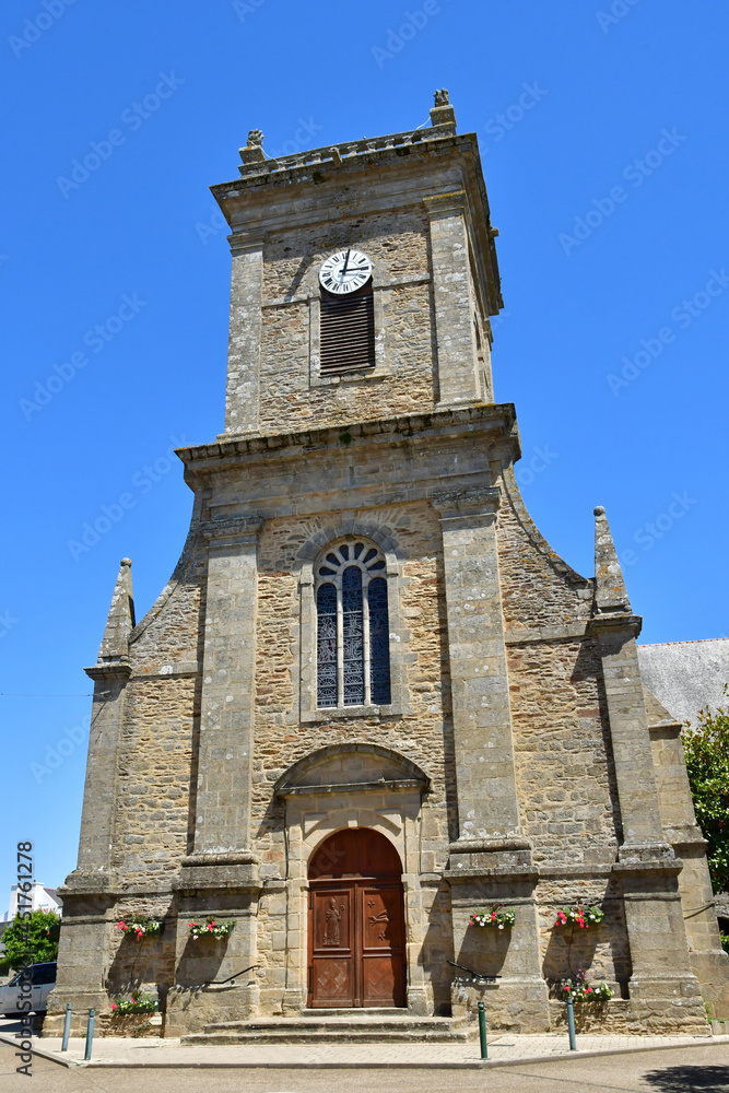 Sarzeau, France - june 6 2021 : Saint Saturnin church
