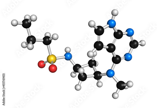 Abrocitinib atopic dermatitis drug molecule, illustration photo