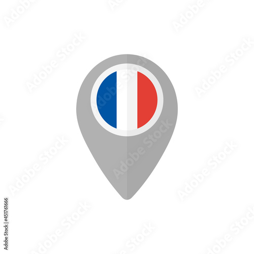 Free Download Map pin with the flag of France - GFXLoad